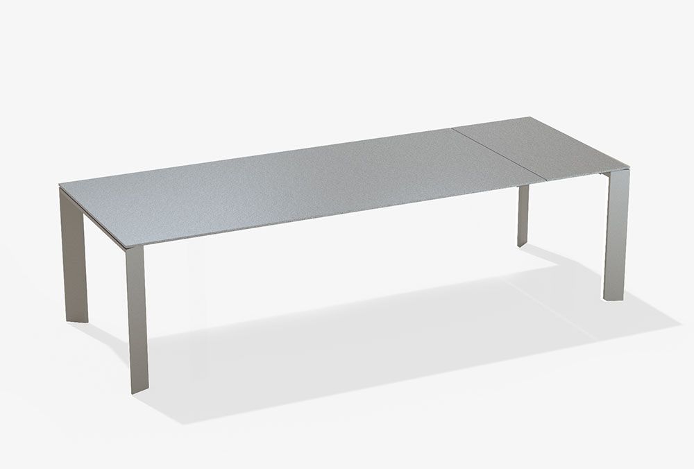 FASTGrande Arche Extendible table with top in speckled aluminium長餐桌