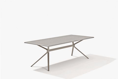 FASTMoai Rectangular table with top in speckled aluminium長餐桌