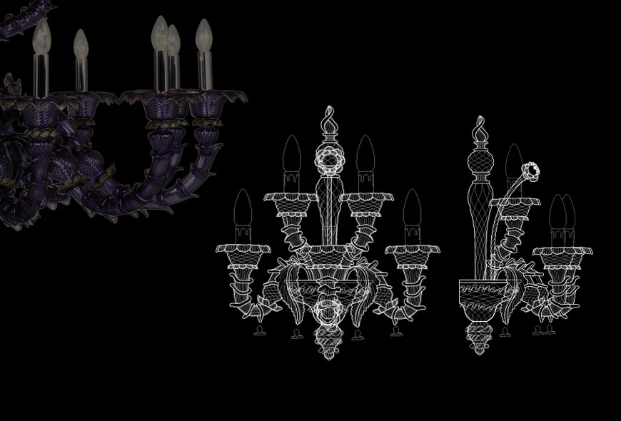 Archimede SegusoREZZONICO - 4 Lights Sconce吊燈