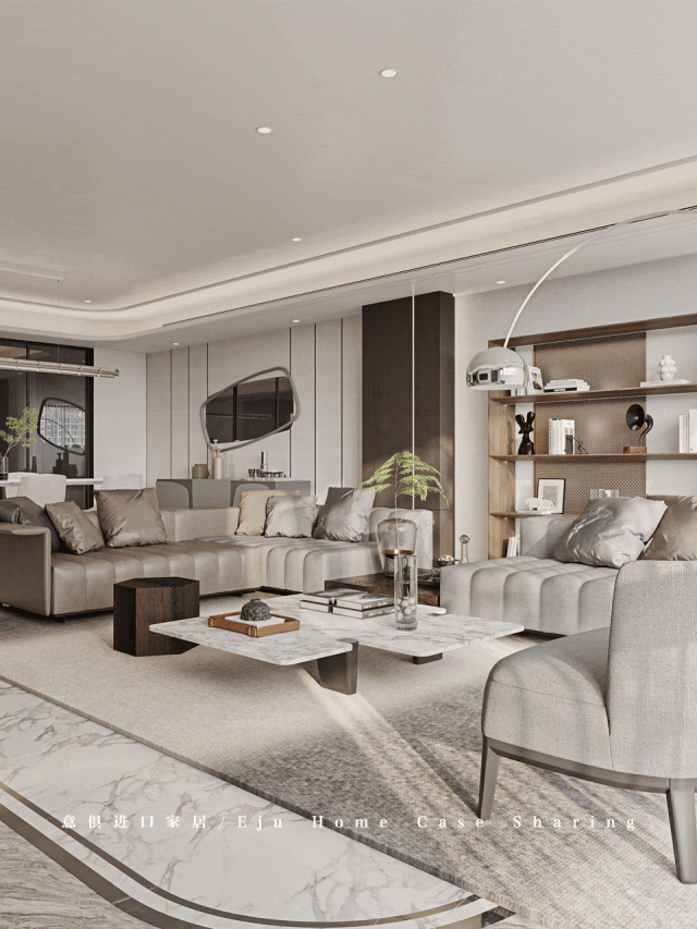 【杭州觀云錢塘軟裝全案】一線江景大平層里都用了哪些進口家具？